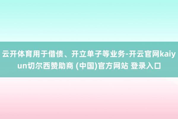 云开体育用于借债、开立单子等业务-开云官网kaiyun切尔西赞助商 (中国)官方网站 登录入口