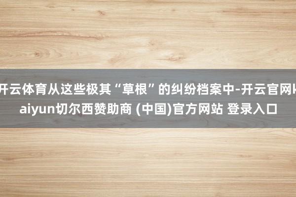 开云体育从这些极其“草根”的纠纷档案中-开云官网kaiyun切尔西赞助商 (中国)官方网站 登录入口