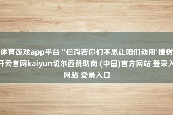 体育游戏app平台“但淌若你们不思让咱们动用‘榛树’-开云官网kaiyun切尔西赞助商 (中国)官方网站 登录入口