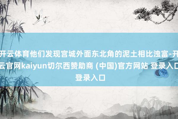 开云体育他们发现宫城外面东北角的泥土相比浊富-开云官网kaiyun切尔西赞助商 (中国)官方网站 登录入口