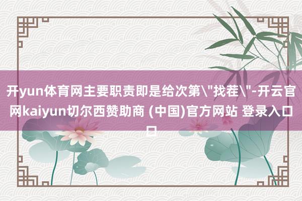 开yun体育网主要职责即是给次第
