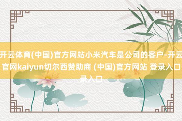 开云体育(中国)官方网站小米汽车是公司的客户-开云官网kaiyun切尔西赞助商 (中国)官方网站 登录入口